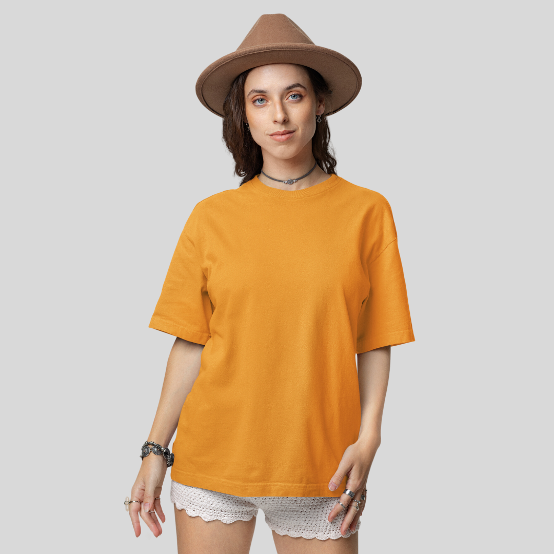 Women Oversized Classic T-Shirt Golden Yellow