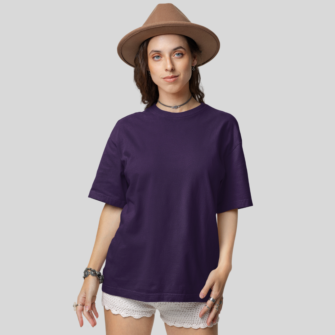 Women Oversized Classic T-Shirt Purple