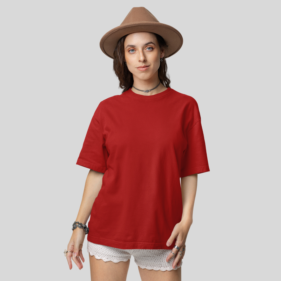 Women Oversized Classic T-Shirt Red