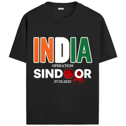 OUTFITGOAL India – OPERATION SINDOOR” Graphic Tribute T-Shirt | 100% Super Combed Cotton | 180 GSM | Bio-Washed for Long-Lasting Comfort and Softness