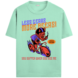OUTFITGOAL “Less Gears more Beers” Cycling Drop Tee | Bold Cycling Statement Shirt | 100% Super Combed Cotton | Bio-Washed Finish | Unisex Fit | 180 GSM Cycling Lifestyle Apparel | Athletic Fit Tee