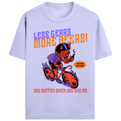 OUTFITGOAL “Less Gears more Beers” Cycling Drop Tee | Bold Cycling Statement Shirt | 100% Super Combed Cotton | Bio-Washed Finish | Unisex Fit | 180 GSM Cycling Lifestyle Apparel | Athletic Fit Tee