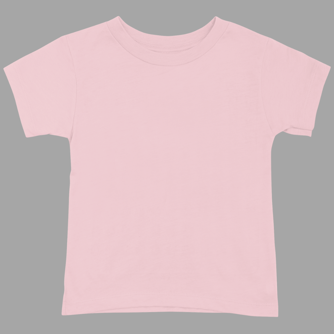 Kids Round Neck Half Sleeve Classic T-Shirt Light Baby Pink