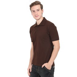 Men Polo Half Sleeve Grey Brown