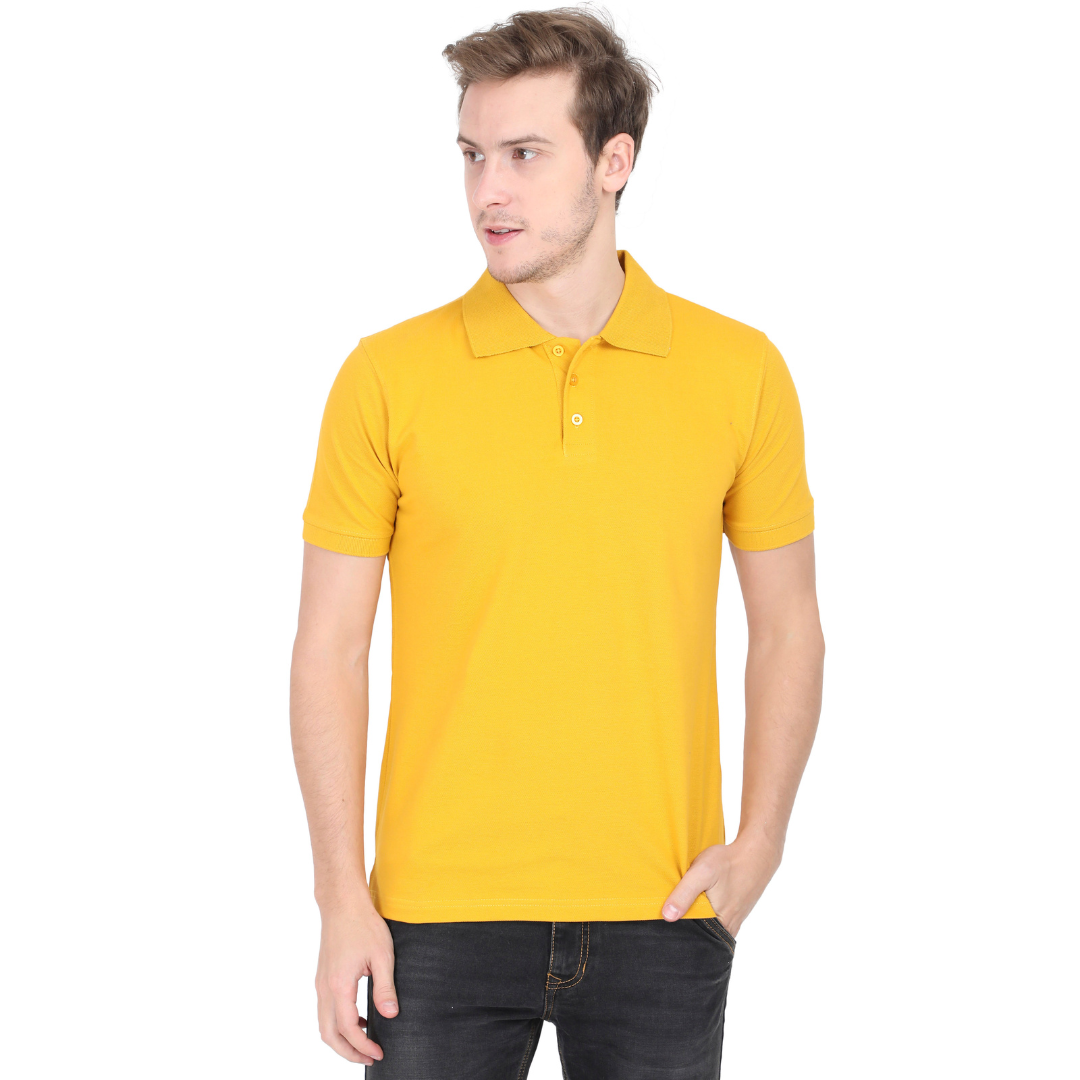 Men Polo Half Sleeve Mustard Yellow