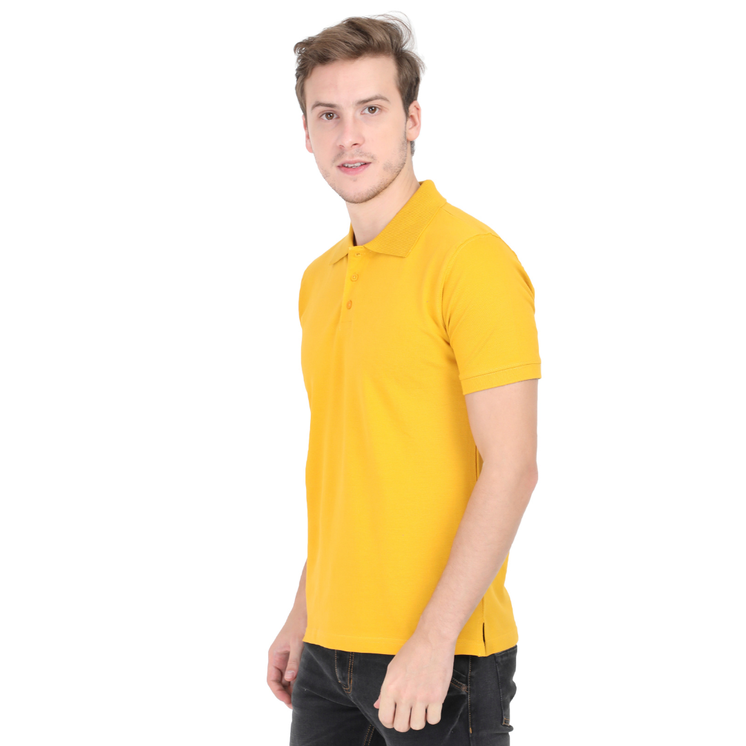 Men Polo Half Sleeve Mustard Yellow