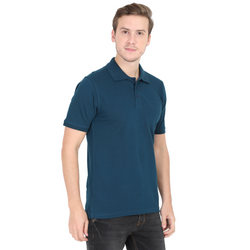 Men Polo Half Sleeve Petrol Blue