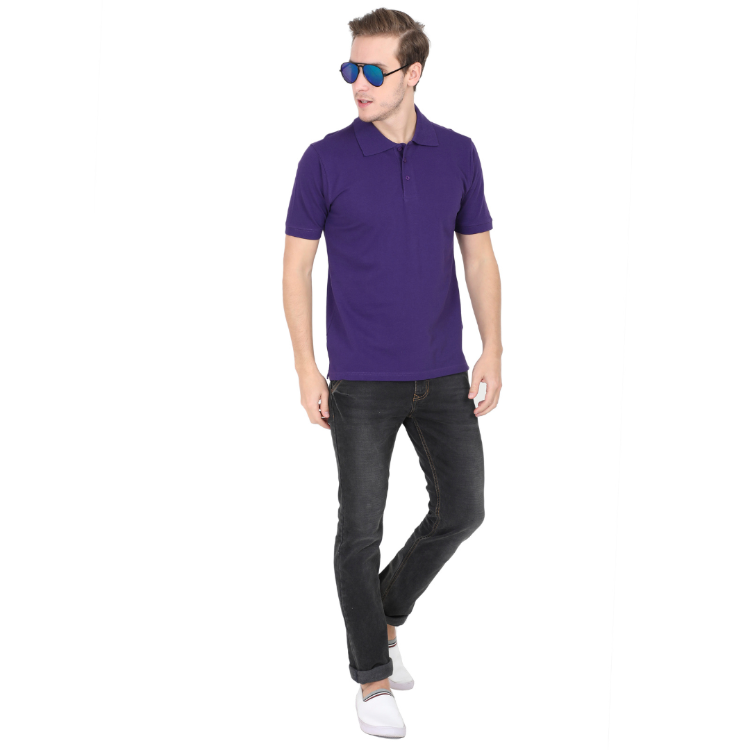 Men Polo Half Sleeve Purple