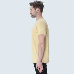 Men Round Neck Half Sleeve Classic Beige