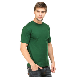 Men Round Neck Half Sleeve Classic Bottle Green