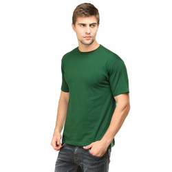 Men Round Neck Half Sleeve Classic Bottle Green