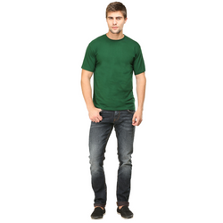 Men Round Neck Half Sleeve Classic Bottle Green