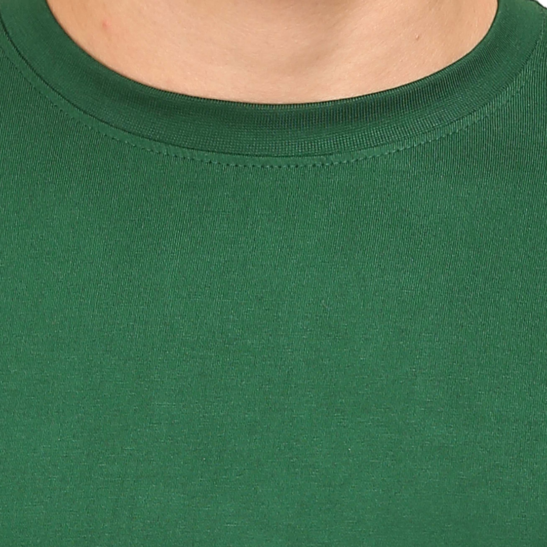 Men Round Neck Half Sleeve Classic Bottle Green