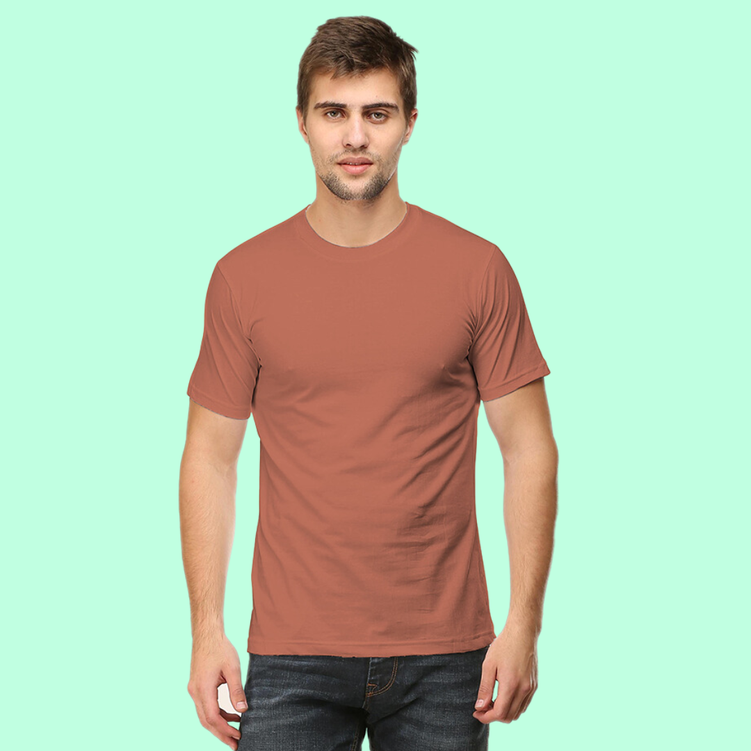 Men Round Neck Half Sleeve Classic Copper