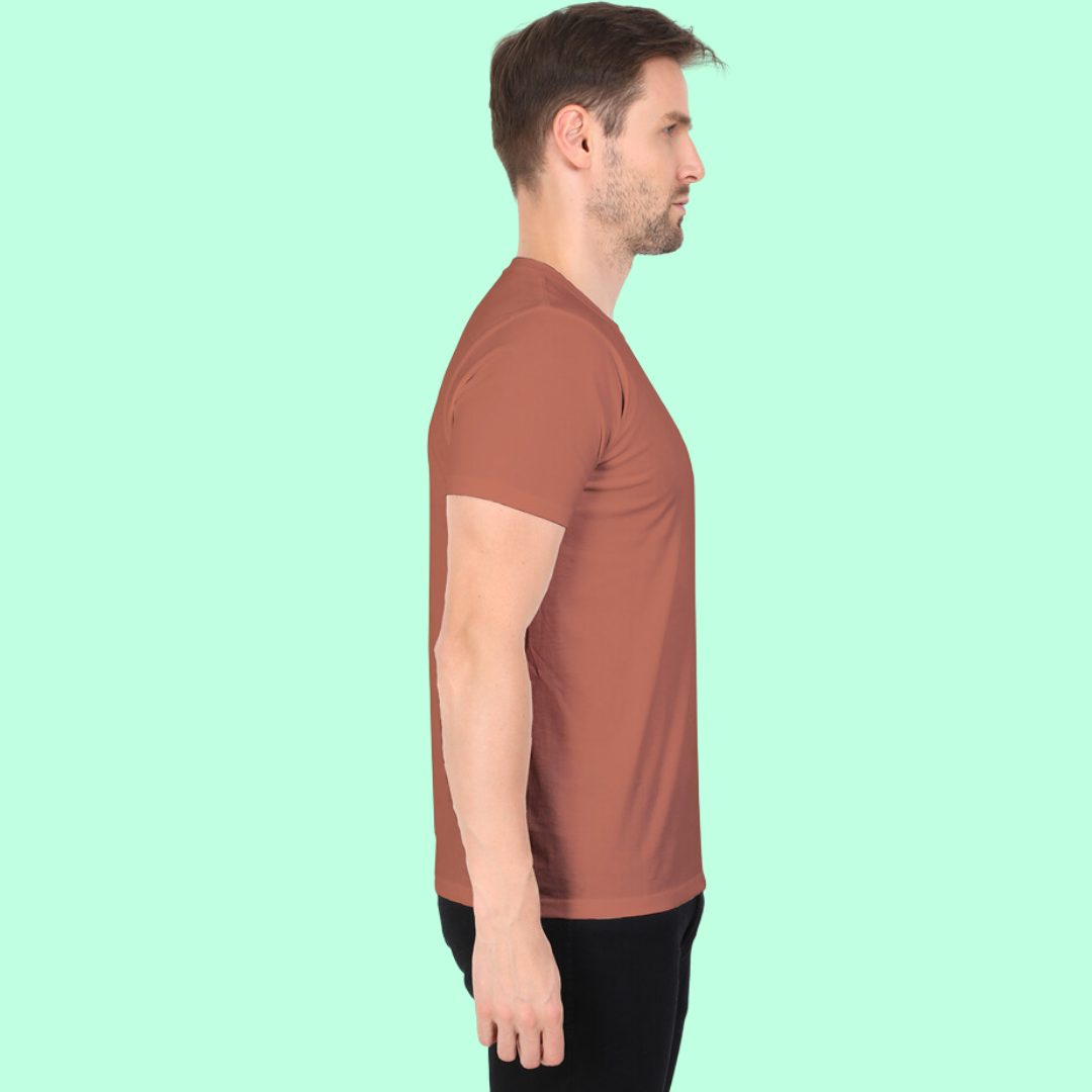 Men Round Neck Half Sleeve Classic Copper