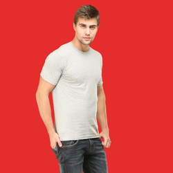 Men Round Neck Half Sleeve Classic Grey Melange