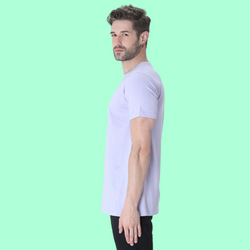 Men Round Neck Half Sleeve Classic Lavender