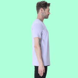 Men Round Neck Half Sleeve Classic Lavender