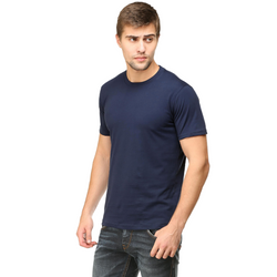 Men Round Neck Half Sleeve Classic Navy Blue