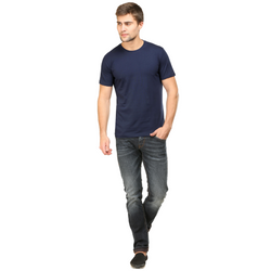 Men Round Neck Half Sleeve Classic Navy Blue