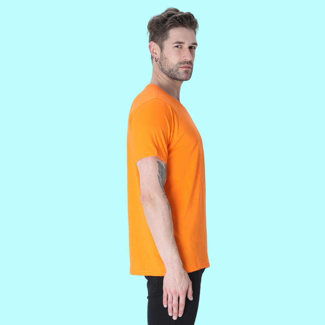 Men Round Neck Half Sleeve Classic Orange