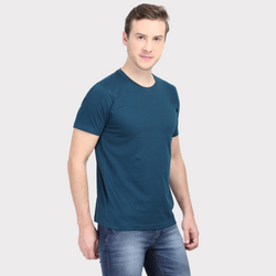 Men Round Neck Half Sleeve Classic Petrol Blue