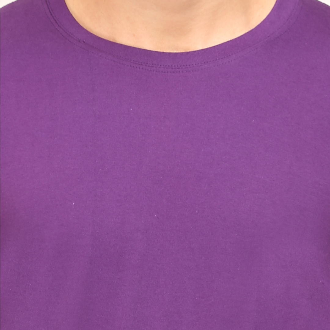 Men Round Neck Half Sleeve Classic Purple