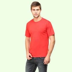 Men Round Neck Half Sleeve Classic Red