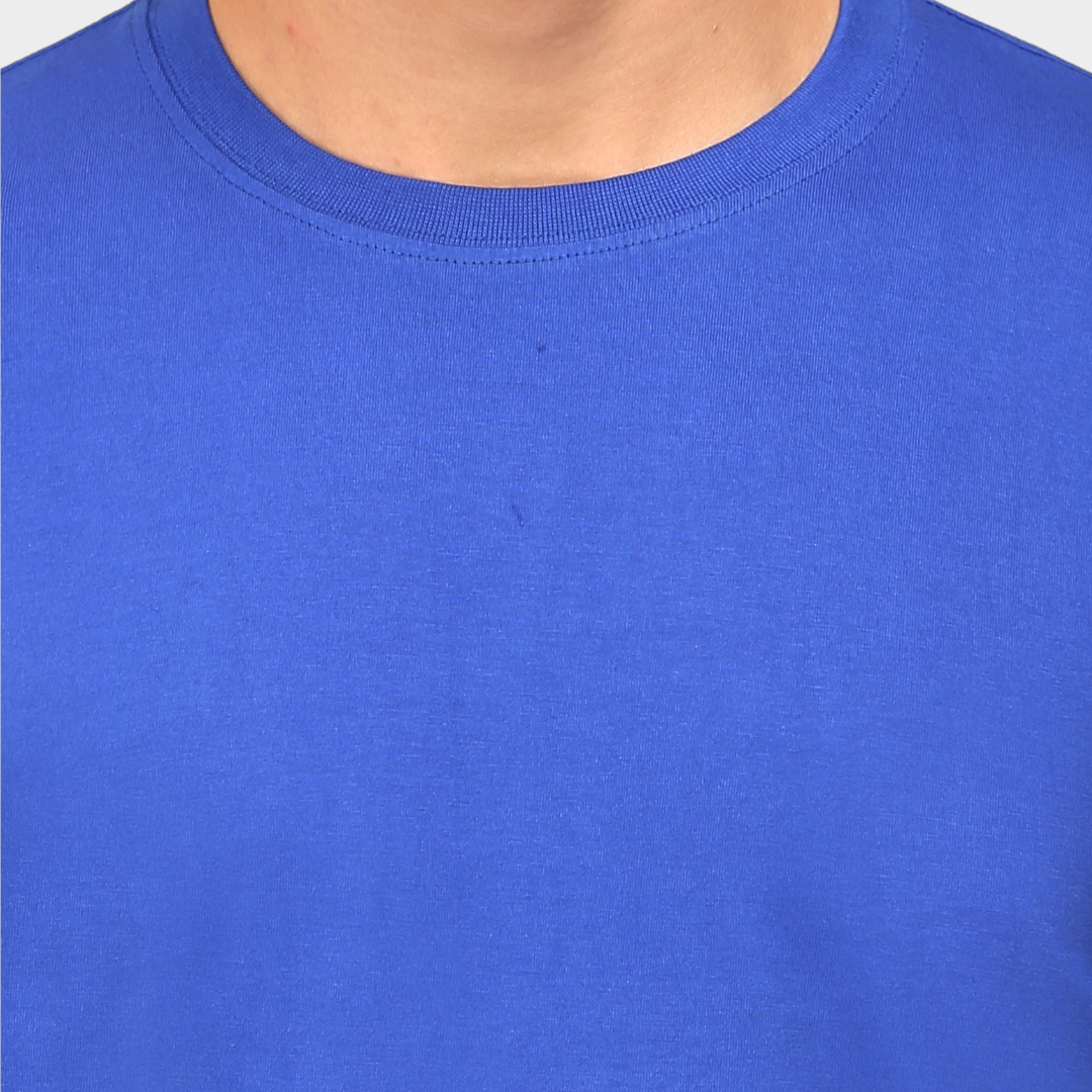 Men Round Neck Half Sleeve Classic Royal Blue