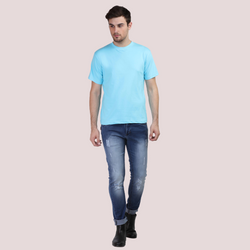 Men Round Neck Half Sleeve Classic SkyBlue