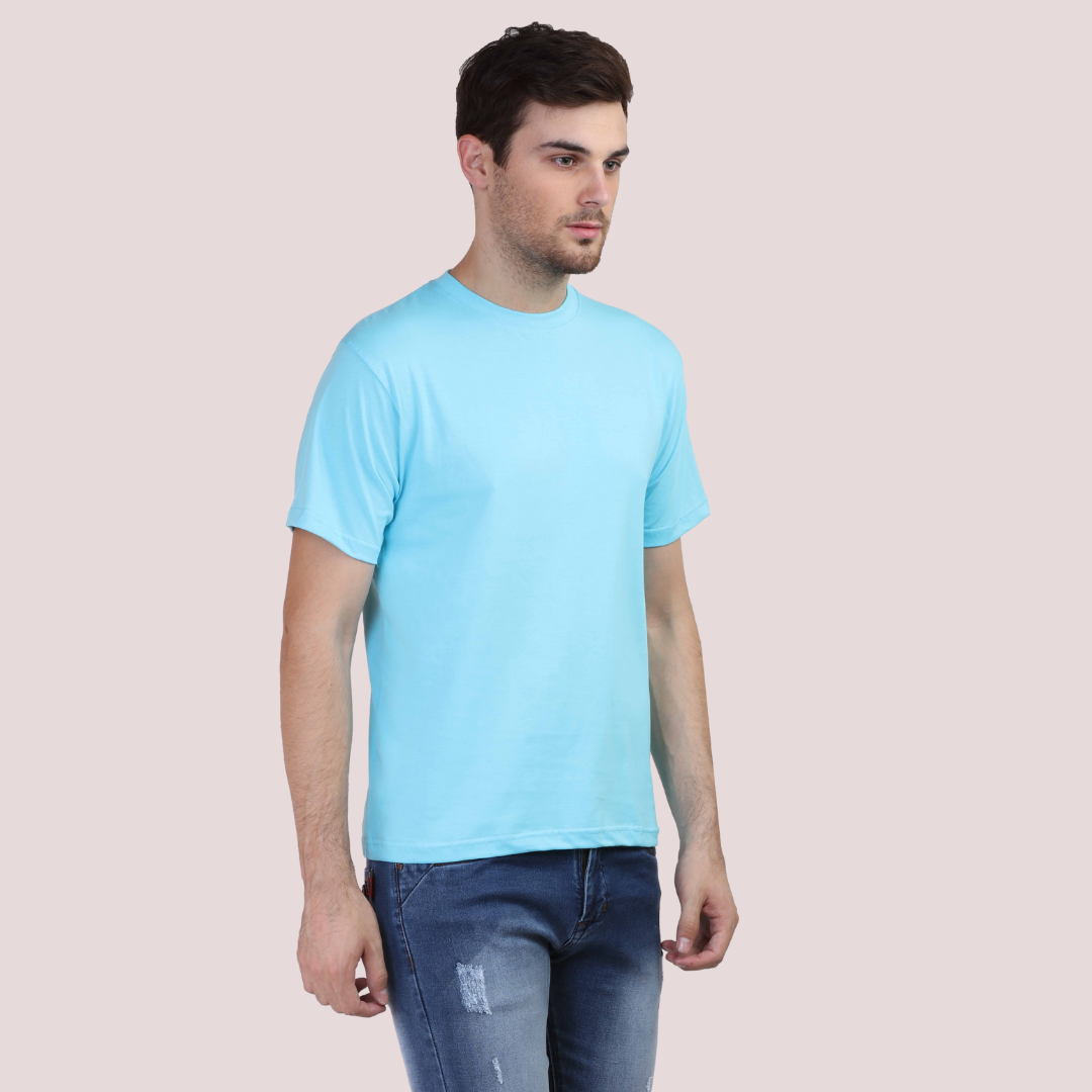 Men Round Neck Half Sleeve Classic SkyBlue