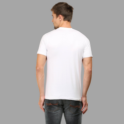 Men Round Neck Half Sleeve Classic White