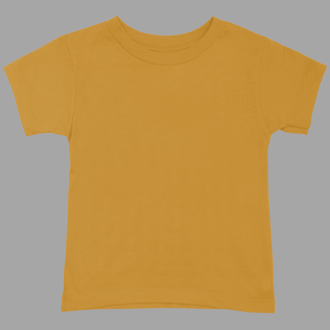 Kids Round Neck Half Sleeve Classic T-Shirt Mustard Yellow