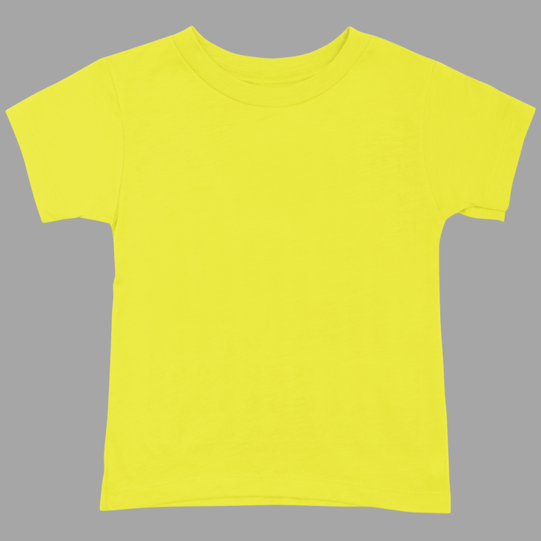 Kids Round Neck Half Sleeve Classic T-Shirt New Yellow