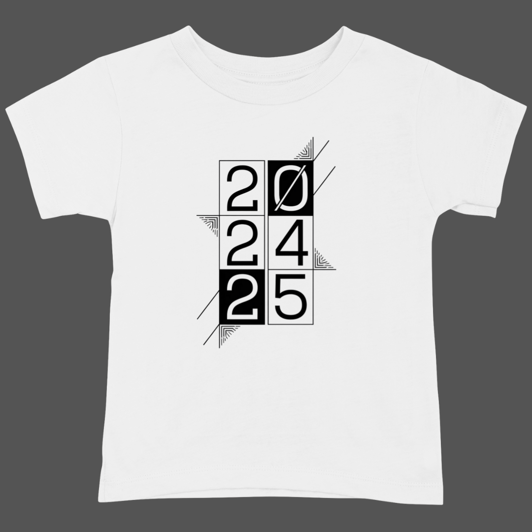 New Year T-Shirt & Sweatshirt with '20, 24, 25' Monochrome Graphic T-Shirt: Modern Minimalist Art