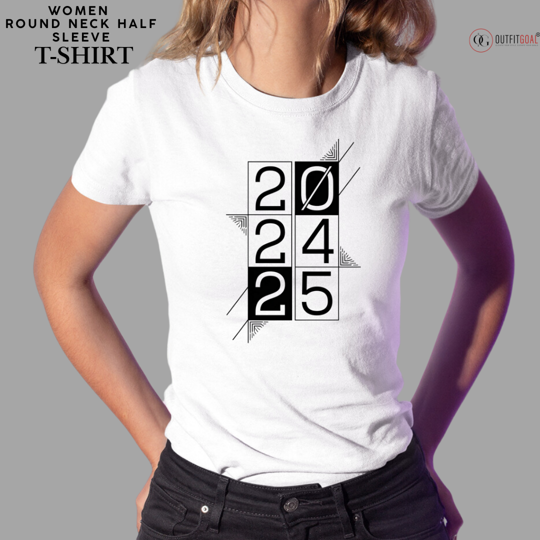 New Year T-Shirt & Sweatshirt with '20, 24, 25' Monochrome Graphic T-Shirt: Modern Minimalist Art