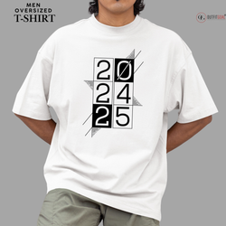 New Year T-Shirt & Sweatshirt with '20, 24, 25' Monochrome Graphic T-Shirt: Modern Minimalist Art