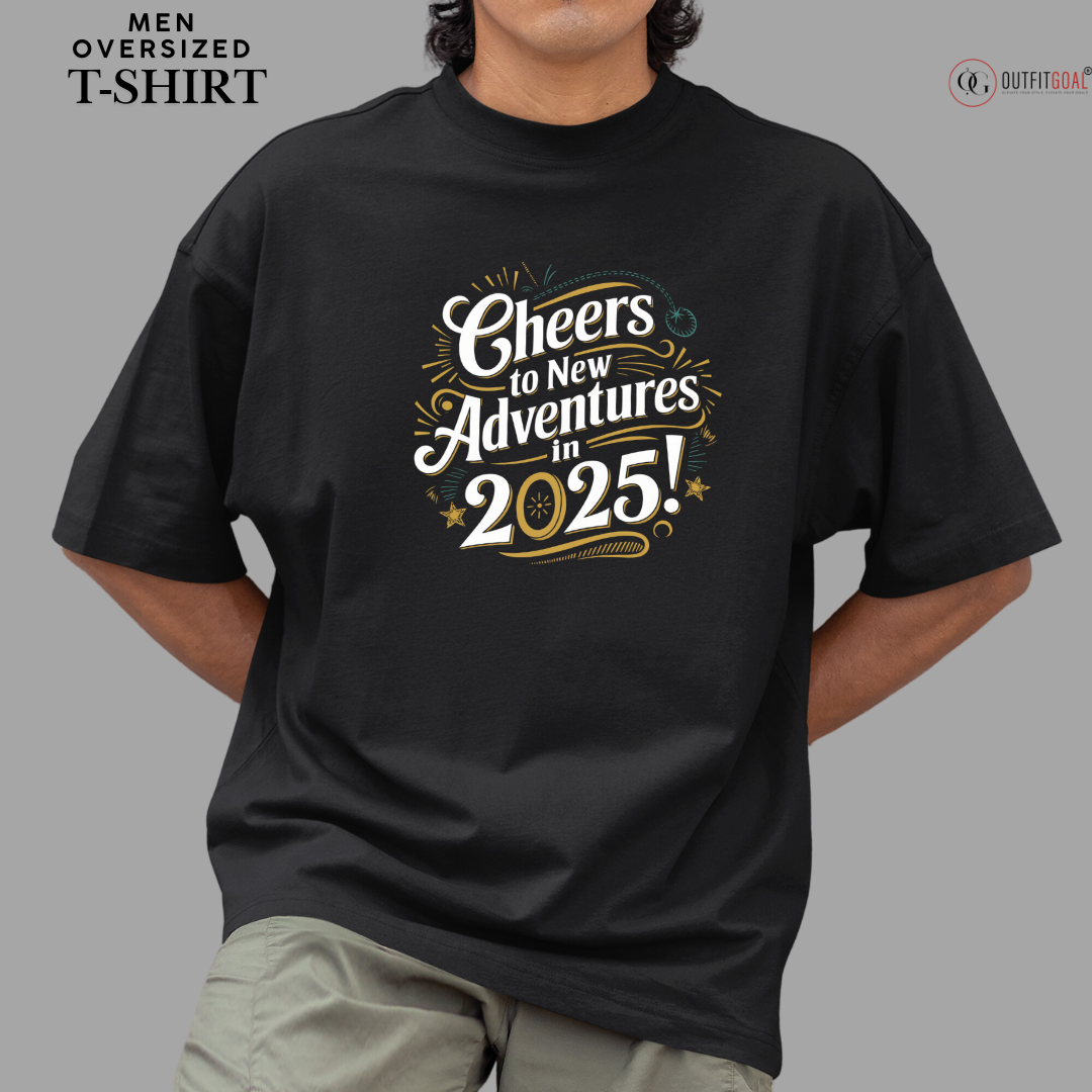 New Year T-Shirt & Sweatshirt for Cheers to New Adventures in 2025' T-Shirt: Inspiring New Year Outfit