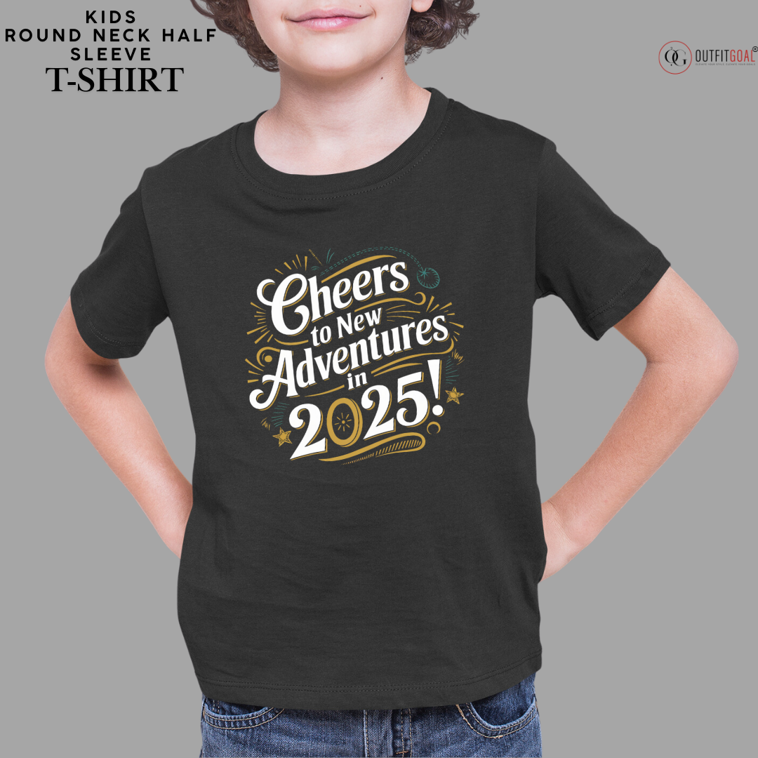 New Year T-Shirt & Sweatshirt for Cheers to New Adventures in 2025' T-Shirt: Inspiring New Year Outfit