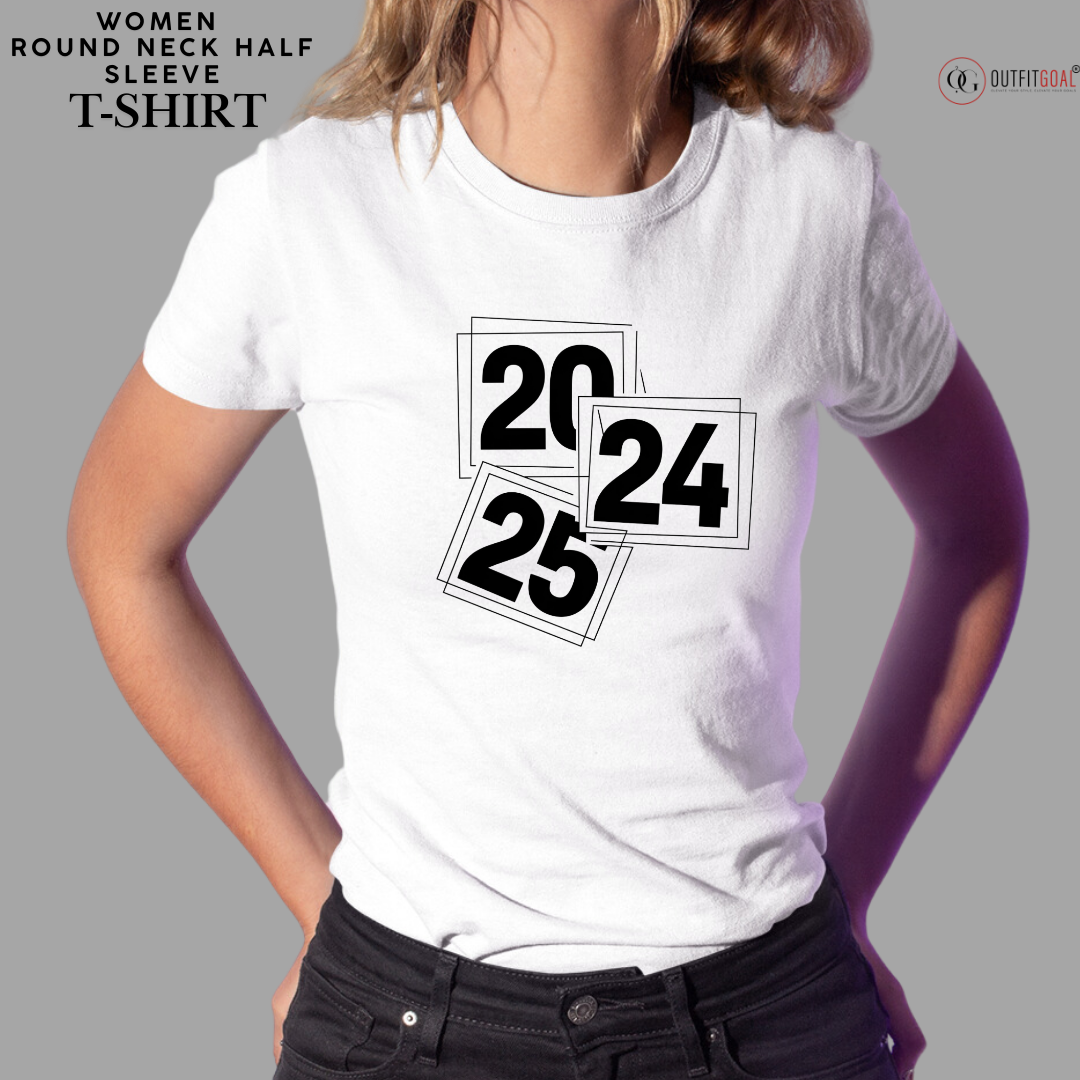 New Year T-Shirt & Sweatshirt with 2024 & 2025 Minimalist Design, Celebrate New Year in Style with OUTFITGOAL