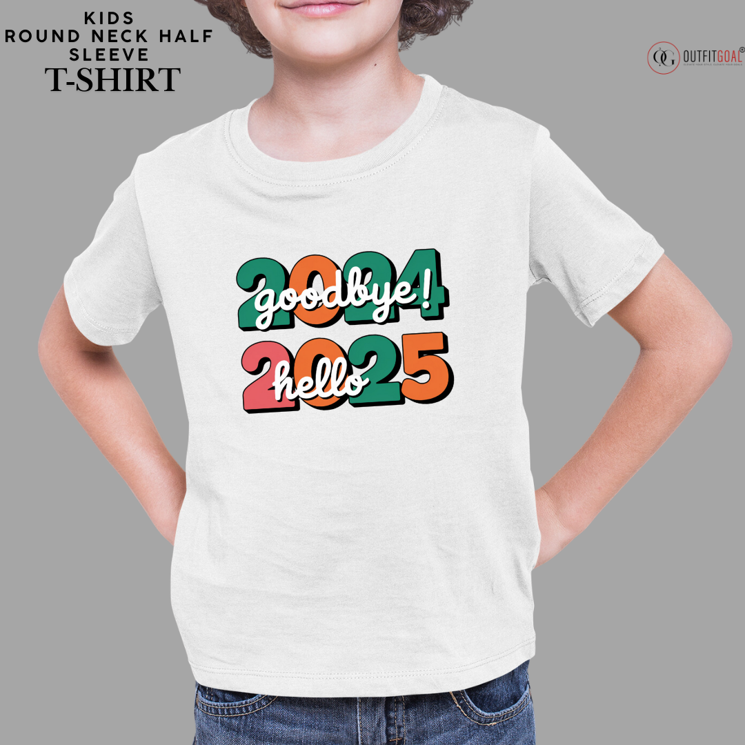 New Year T-Shirt & Sweatshirt with Goodbye 2024, Hello 2025 T-Shirt: Playful Typography Art