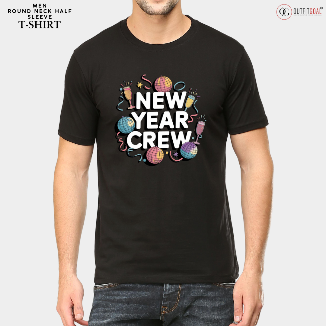 New Year T-Shirt & Sweatshirt with New Year Crew' Party T-Shirt: Bold and Festive