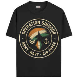 OUTFITGOAL OPERATION SINDOOR “OPERATION SINDOOR COLLECTION BADGE” Graphic Tribute T-Shirt | 100% Super Combed Cotton | 180 GSM Durable Everyday Unisex Tee