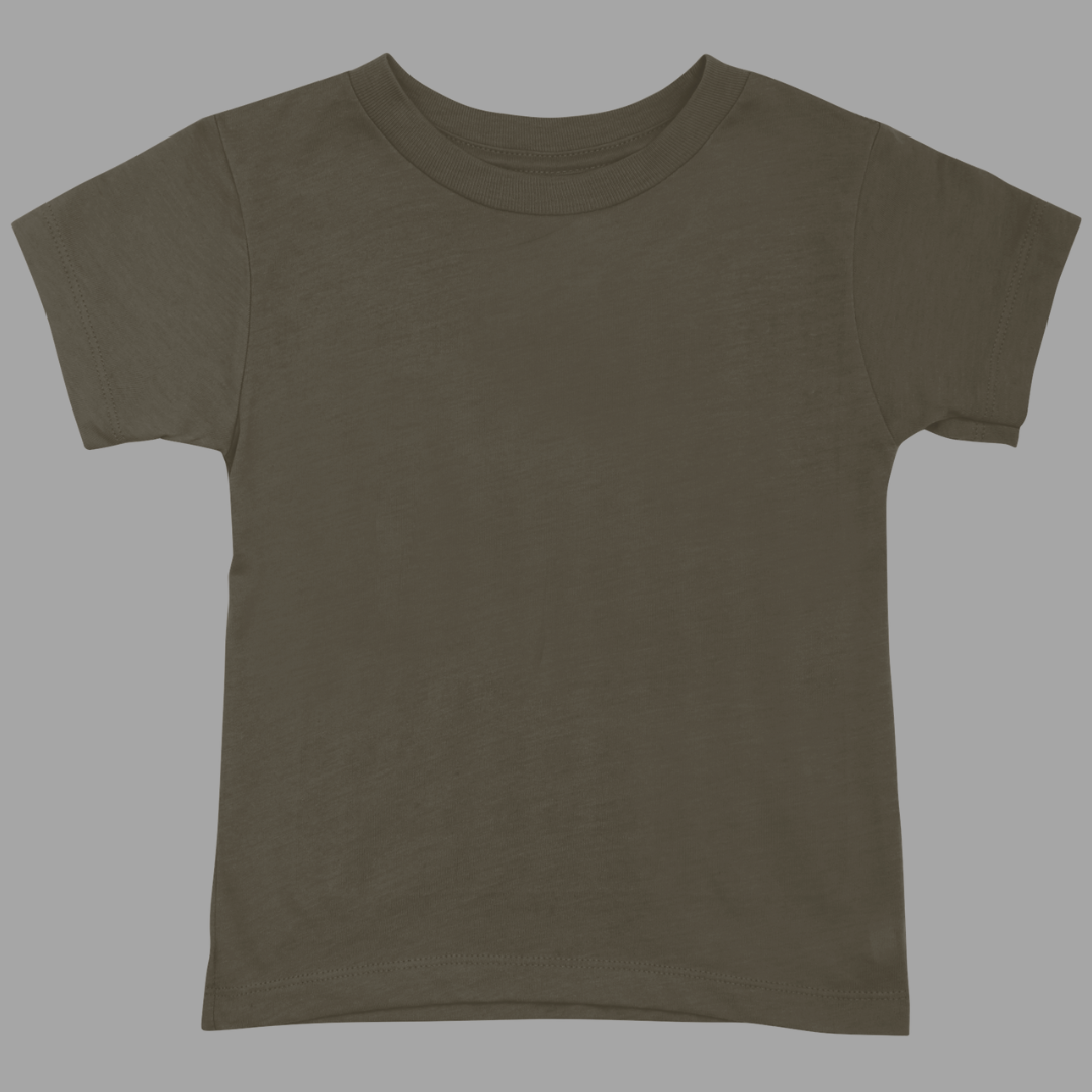 Kids Round Neck Half Sleeve Classic T-Shirt Olive Green