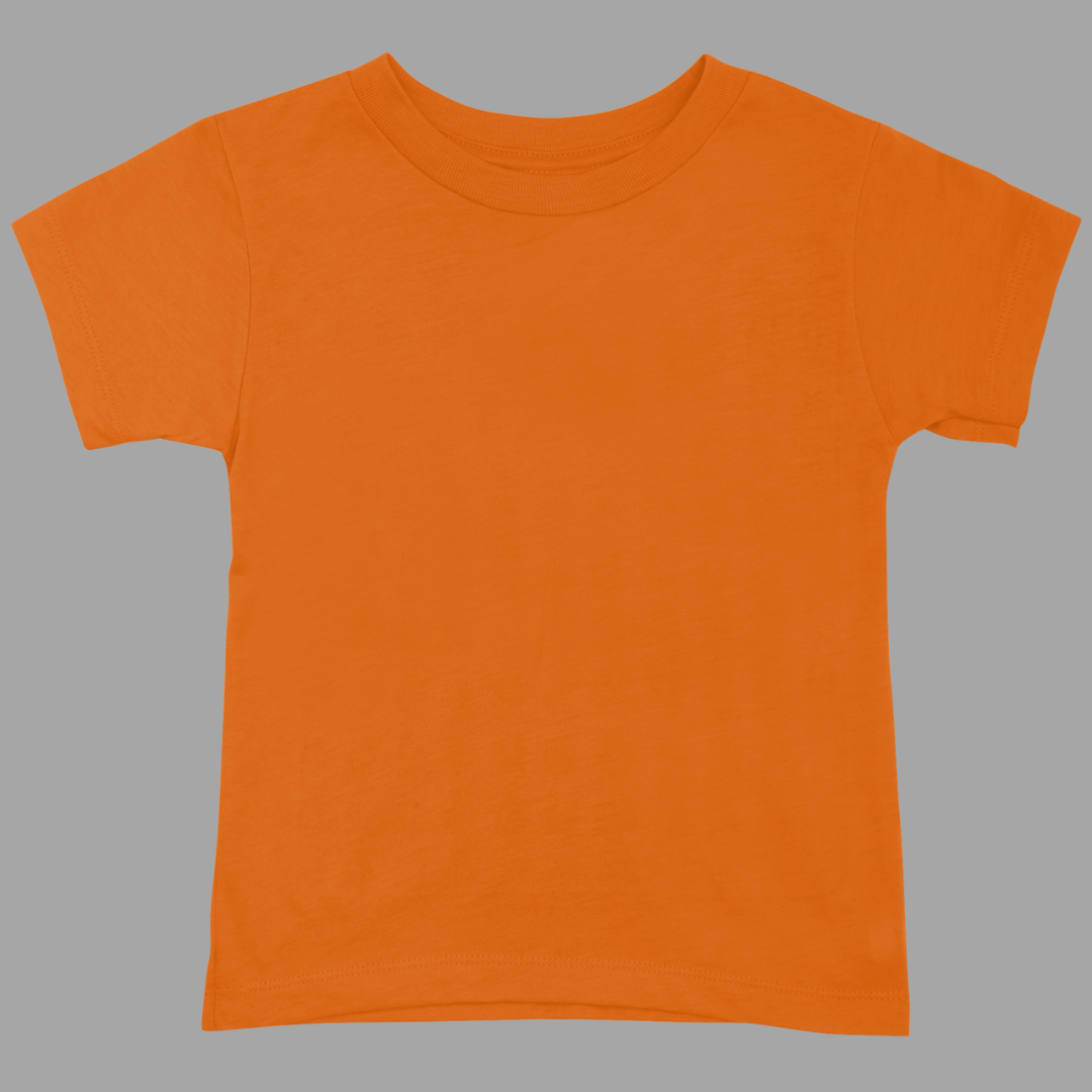 Kids Round Neck Half Sleeve Classic T-Shirt Orange