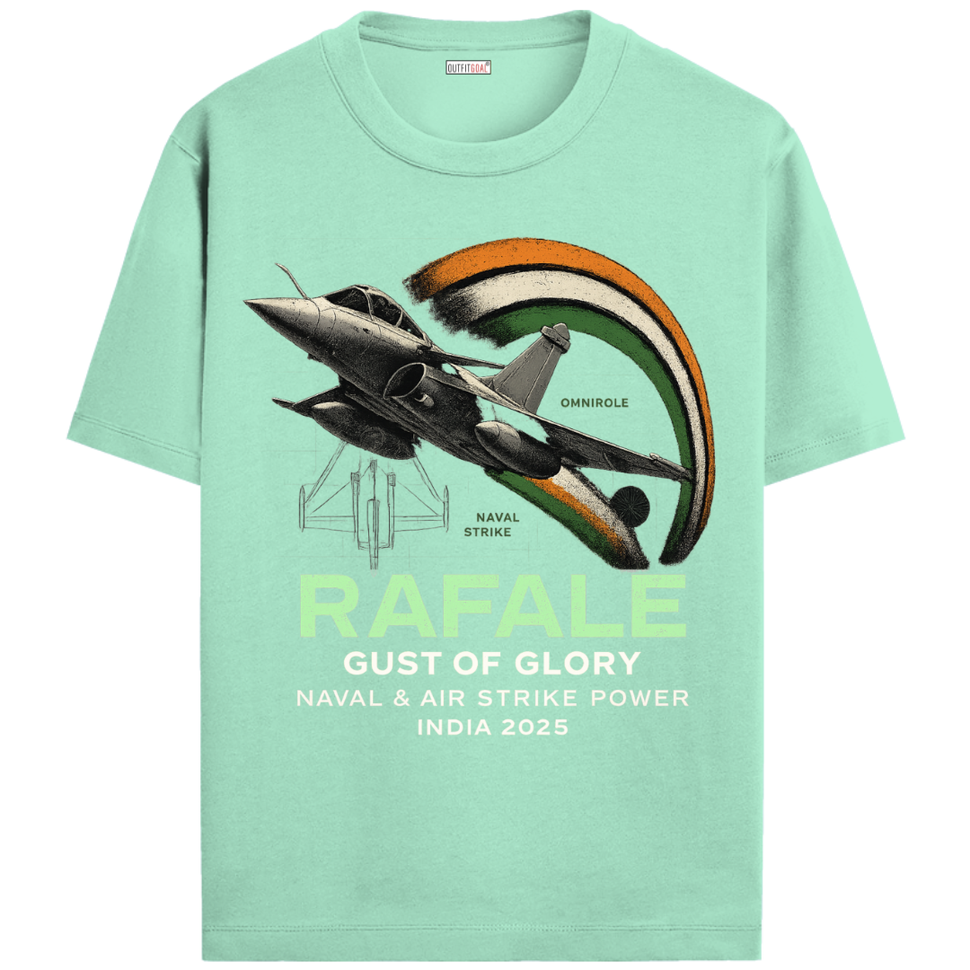 OUTFITGOAL OPERATION SINDOOR “RAFALE – GUST OF GLORY” Graphic Tribute T-Shirt | 100% Super Combed Cotton | 180 GSM | Bio-Washed for Long-Lasting Comfort and Softness