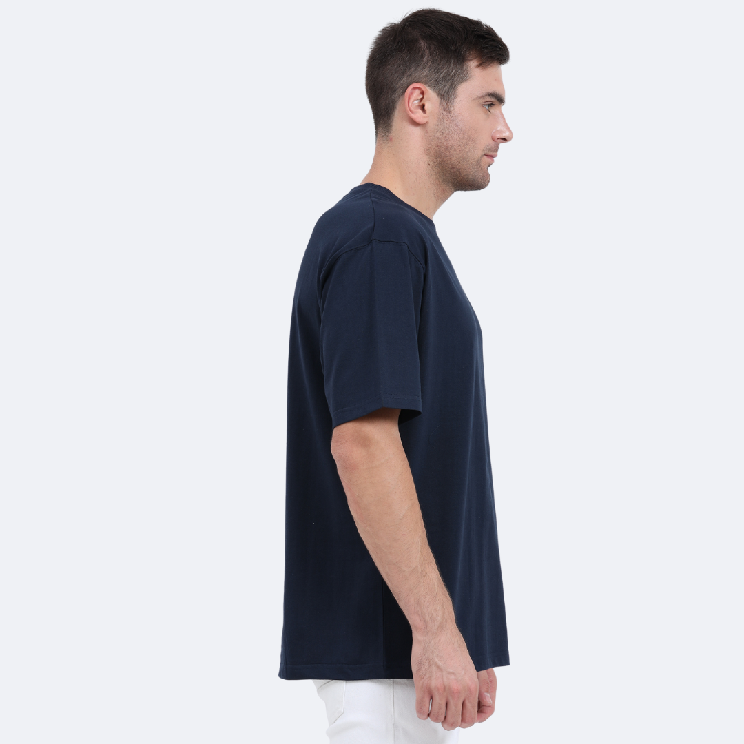 Men Oversized Classic T-Shirt Navy Blue