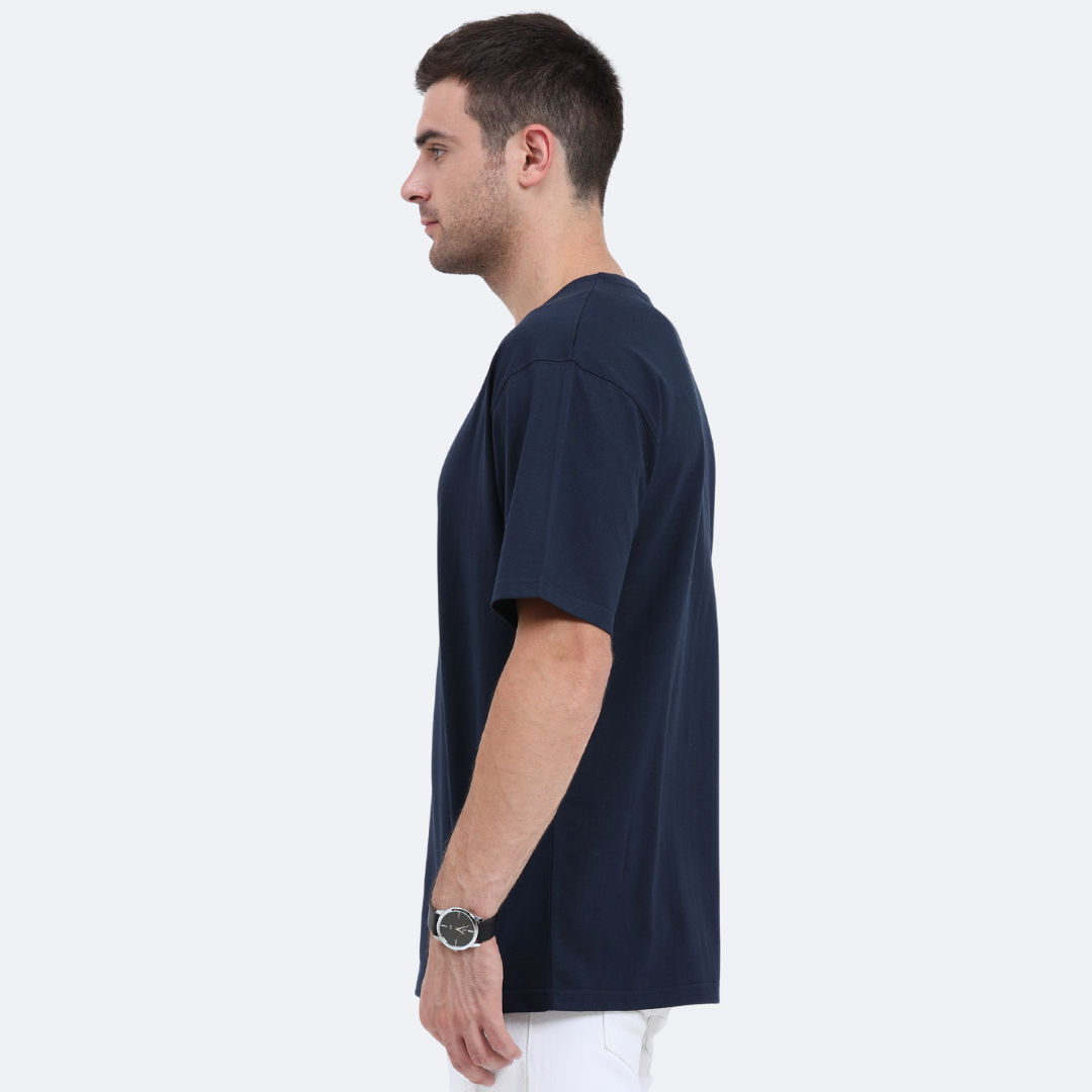 Men Oversized Classic T-Shirt Navy Blue