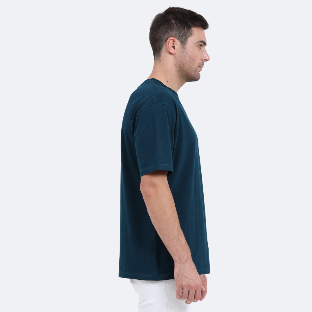 Men Oversized Classic T-Shirt Petrol Blue