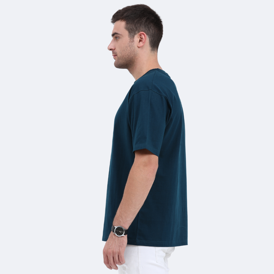 Men Oversized Classic T-Shirt Petrol Blue